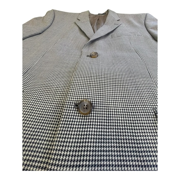 POLO M RALPH LAUREN Mens  Brown Houndstooth Wool Jacket Blazer Size 42R - Picture 4 of 13